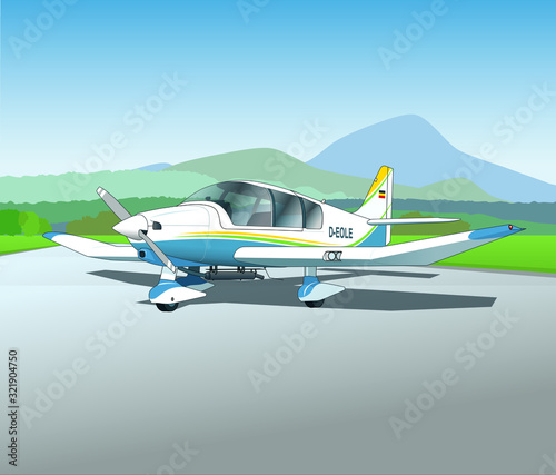 Modernes französisches Sportflugzeug in Holzbauweise