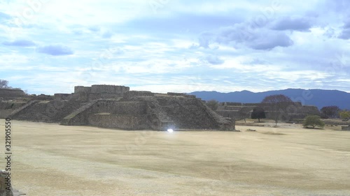 Pyramids Monte Albán in Oaxaca Mexico. Pre-Columbian Archaeological site and UNESCO world heritage. in latin america.