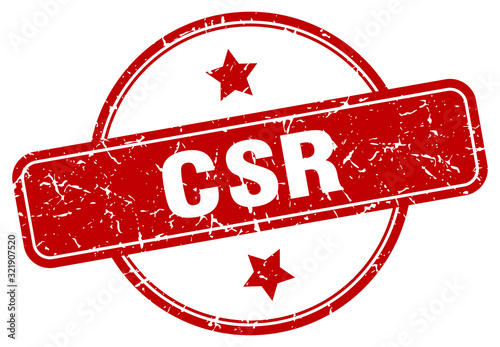csr stamp. csr round vintage grunge sign. csr