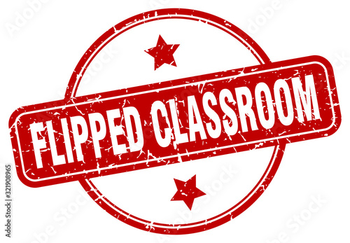 flipped classroom stamp. flipped classroom round vintage grunge sign. flipped classroom