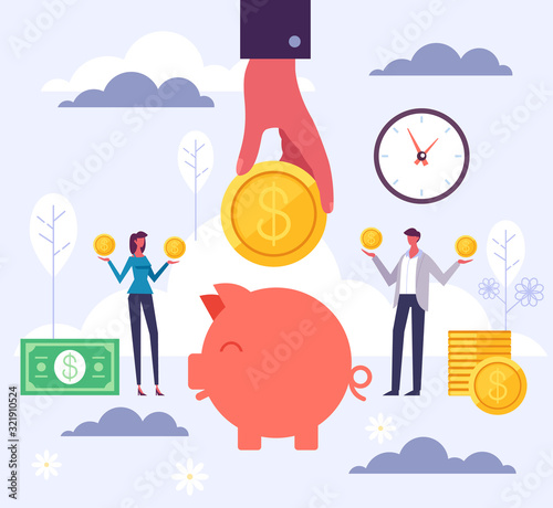 Donate business money concept. Vector flat graphic design cartoon illustration