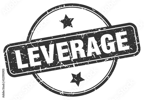 leverage stamp. leverage round vintage grunge sign. leverage