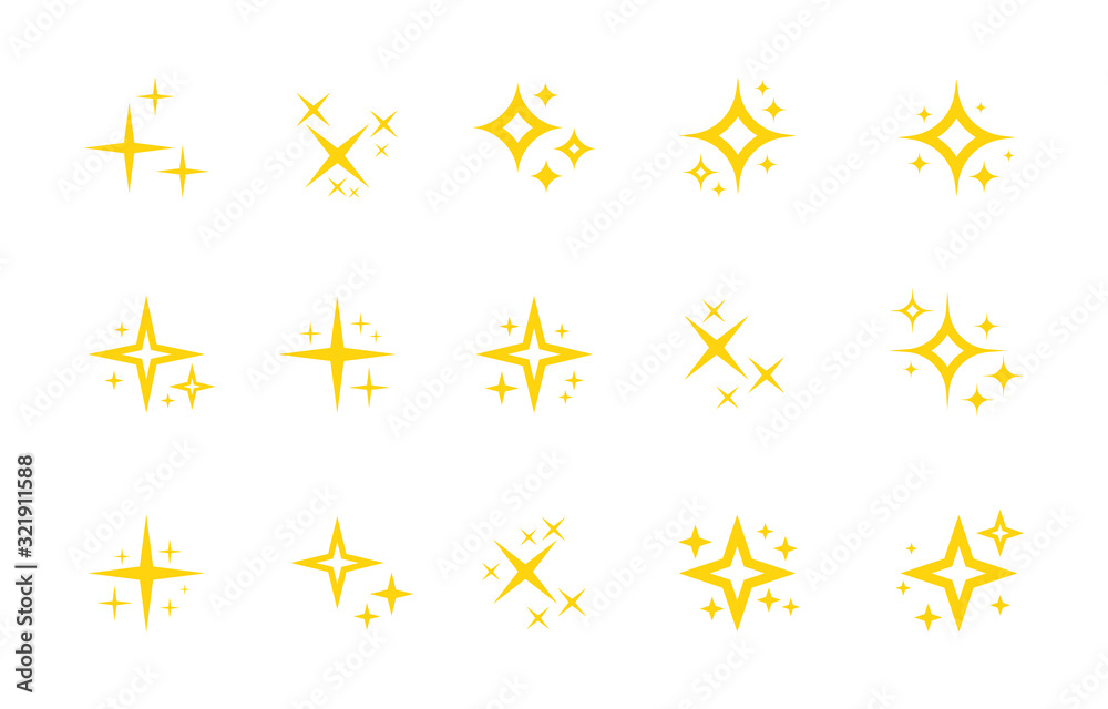 Super set of stars sparkle icon. Bright firework, decoration twinkle, shiny flash. Glowing light effect stars and bursts collection. Vector graphic design Super set of stars sparkle icon. Bright firework, decoration twinkle, shiny flash. Glowing light effect stars and bursts collection. Vector graphic design