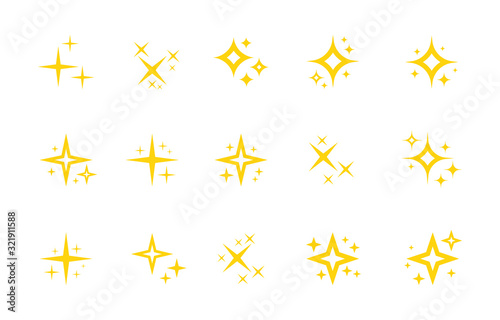 Super set of stars sparkle icon. Bright firework, decoration twinkle, shiny flash. Glowing light effect stars and bursts collection. Vector graphic design