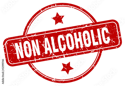 non alcoholic stamp. non alcoholic round vintage grunge sign. non alcoholic