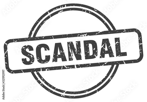 scandal stamp. scandal round vintage grunge sign. scandal