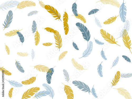 Falling feather elements soft vector design.