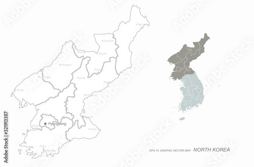 north korea map. map of the division of Korea. seoul map.