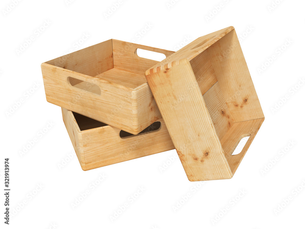 3d rendering of group of wooden boxes for transporting goods over long distances isolated on white background no shadow 3d rendering of group of wooden boxes for transporting goods over long distances isolated on white background no shadow