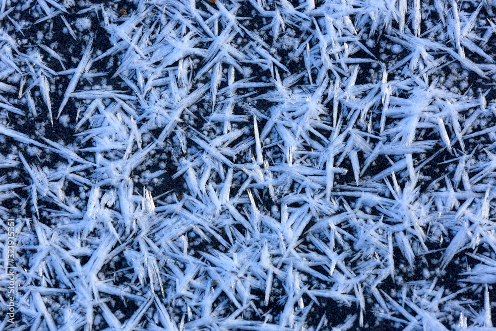 frozen snow crystals on ice frozen snow crystals on ice