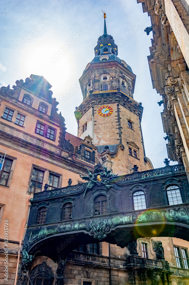 Dresden cathedral and Bridge of sighs, Germany