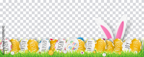 3D Easter Eggs with Hand Painted Decoration and "Peace, Risen, Joy, Blessed, Easter" text. Set of Easter Eggs.