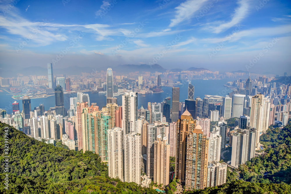 Views of the Hong Kong skylline from the Peak