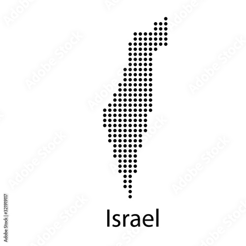 Israel - solid black silhouette map of country area. Simple flat vector illustration.