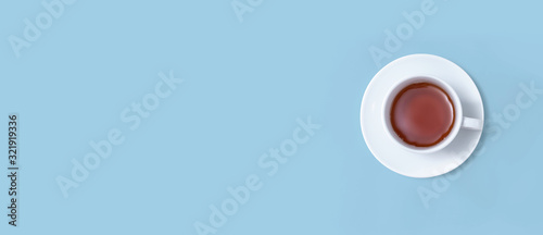 Panel kuchenny z motywem A cup of tea overhead view - flat lay