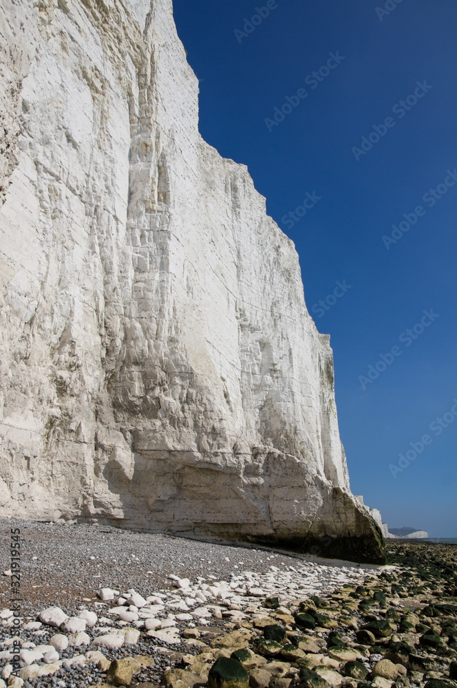The Seven Sisters chalk cliffs near Seaford East Sussex England United Kingdom UK