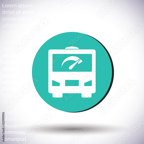 Bus vector icon , lorem ipsum Flat design