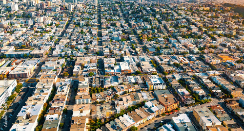 Aerial view of San Francsico, CA residential area