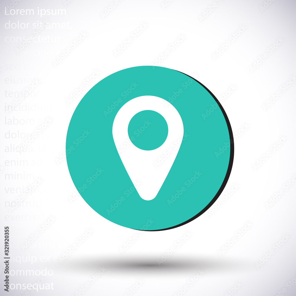 Map pin vector icon , lorem ipsum Flat design Map pin vector icon , lorem ipsum Flat design
