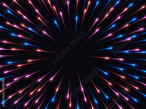 High speed. Abstract explosion background. Vector illustration.
