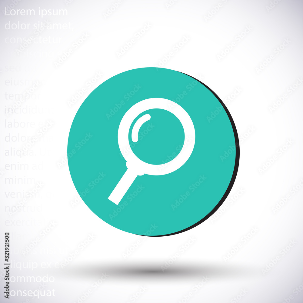 Magnifier with a man vector icon , lorem ipsum Flat design Magnifier with a man vector icon , lorem ipsum Flat design
