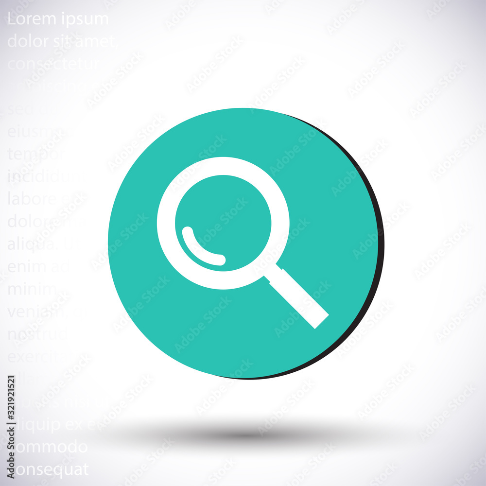 Magnifier with a man vector icon , lorem ipsum Flat design Magnifier with a man vector icon , lorem ipsum Flat design