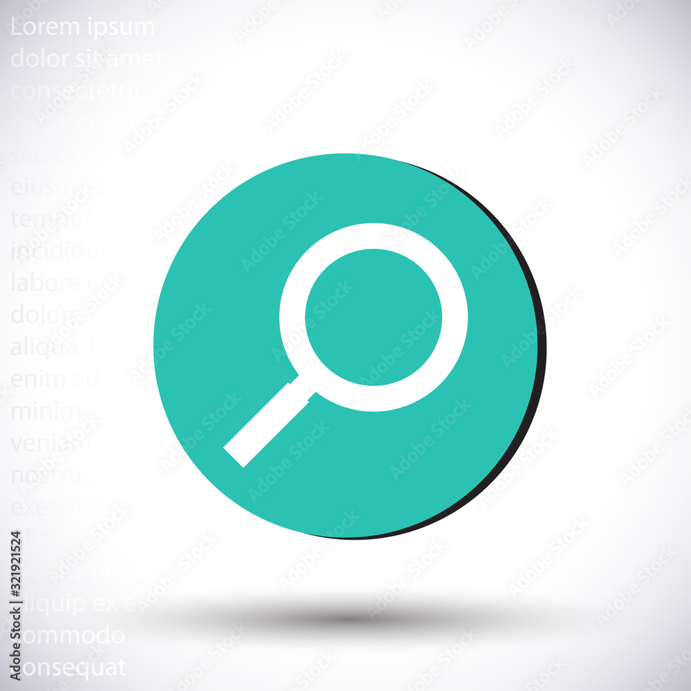 Magnifier with a man vector icon , lorem ipsum Flat design Magnifier with a man vector icon , lorem ipsum Flat design