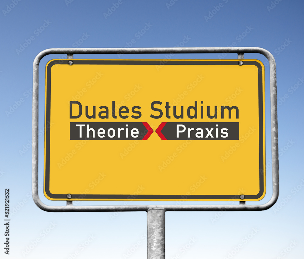 Naklejka premium Tafel, Duales Studium, Theorie trifft Praxis