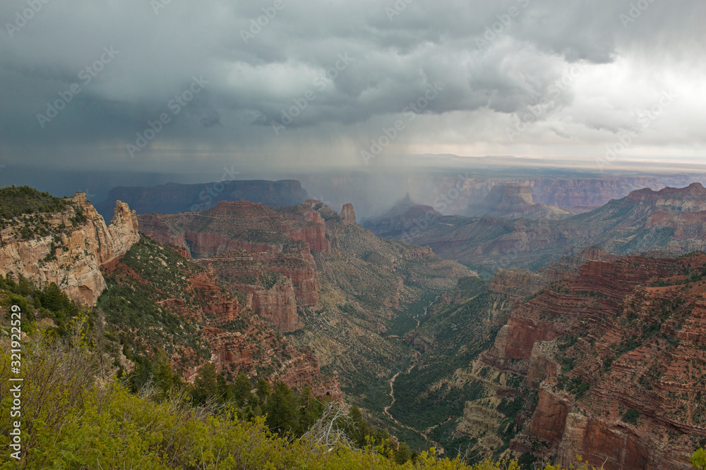 Grand Canyon during a rain from the North rim