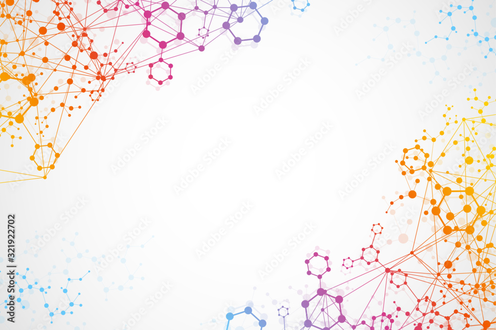 Science network pattern, connecting lines and dots. Technology hexagons structure or molecular connect elements. Science network pattern, connecting lines and dots. Technology hexagons structure or molecular connect elements.