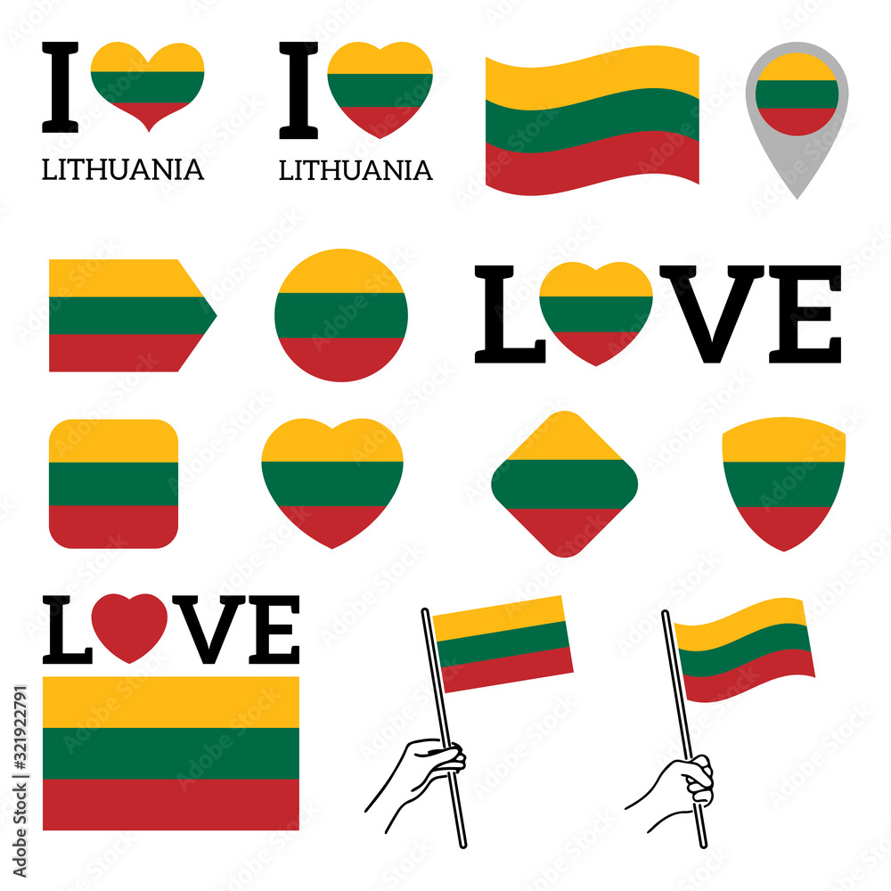 Flag of Lithuania. Set of vector Flags Flag of Lithuania. Set of vector Flags