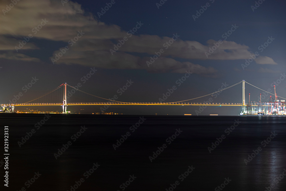 Big bridge passing over the sea. Osmangazi Bridge (Dilovasi, Kocaeli, Altinova, Yalova) Big bridge passing over the sea. Osmangazi Bridge (Dilovasi, Kocaeli, Altinova, Yalova)