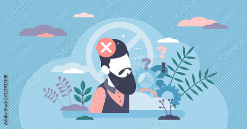 Bias concept flat tiny person vector illustration