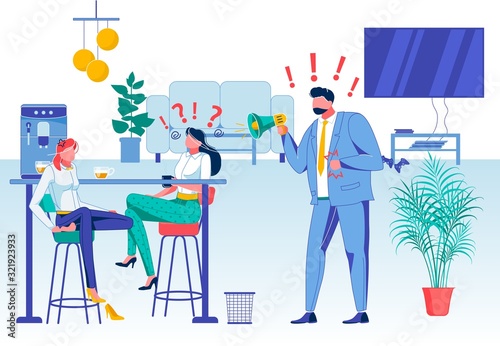 Company Staff Relations Flat Vector Illustration