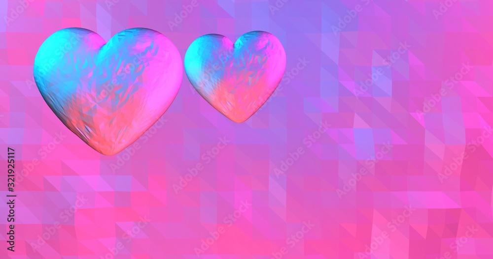 Neon background with glowing ultraviolet heart. For St. Valentines Day event. 3D rendering Neon background with glowing ultraviolet heart. For St. Valentines Day event. 3D rendering