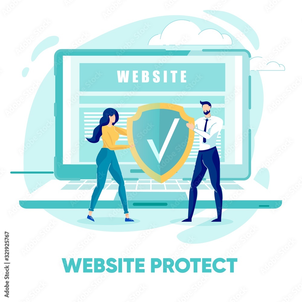 Little People Carrying Shield to Protect Website. Little People Carrying Shield to Protect Website.