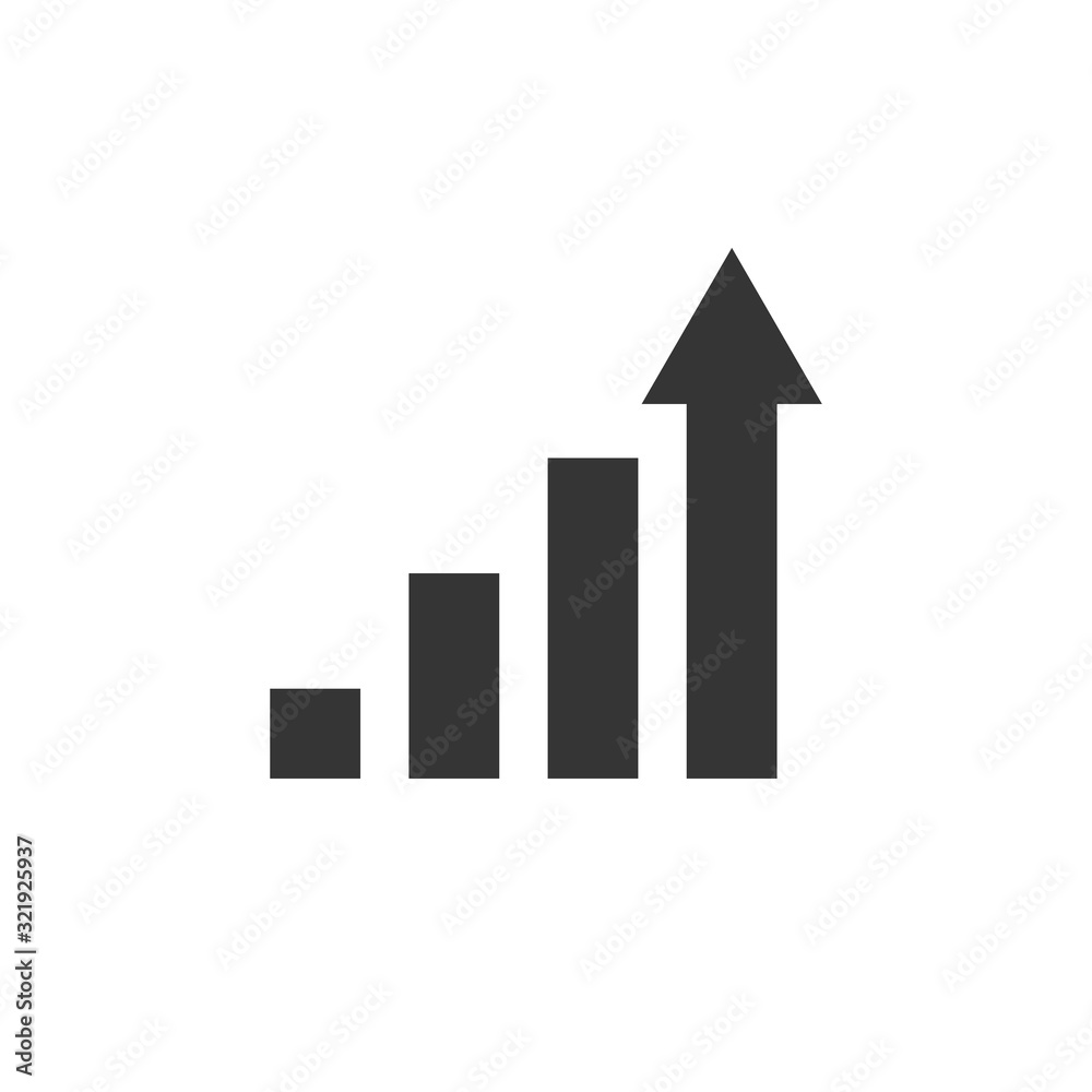 Vector chart growing bar icon. Vector chart growing bar icon.