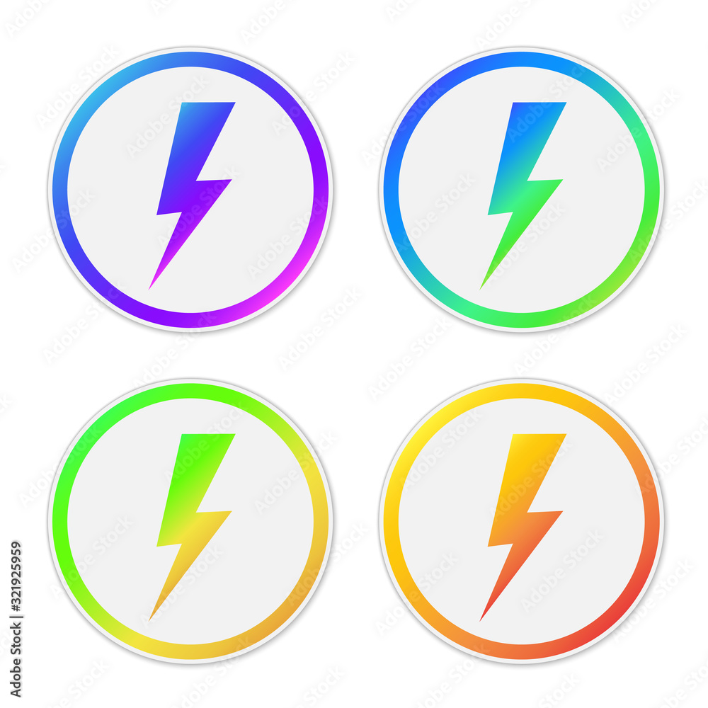 Set of vector Lightning icons isolated. Set of vector Lightning icons isolated.