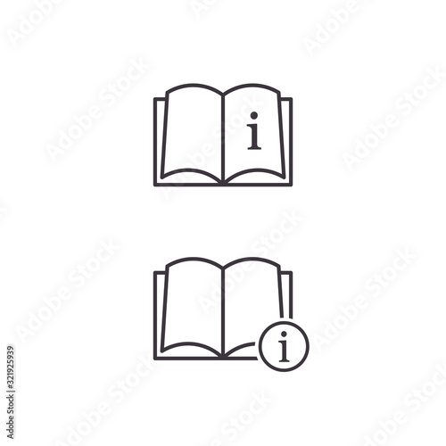Book with info instructions sign, User Guide Icon. vector