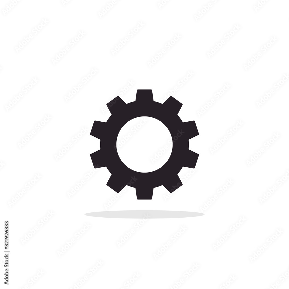 Gear Icon vector. Flat Cog symbol Black illustration on white background