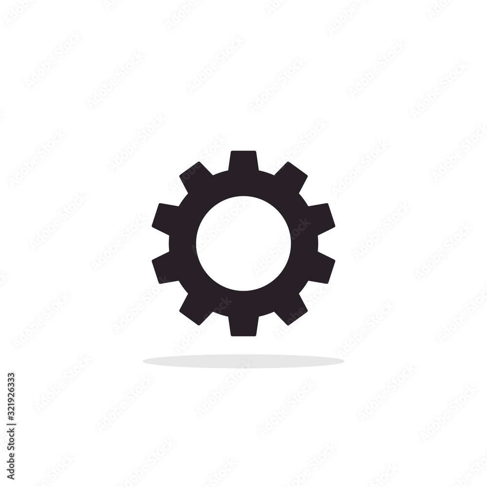 Gear Icon vector. Flat Cog symbol Black illustration on white background Gear Icon vector. Flat Cog symbol Black illustration on white background