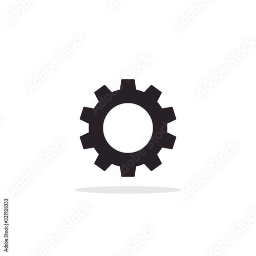 Gear Icon vector. Flat Cog symbol Black illustration on white background