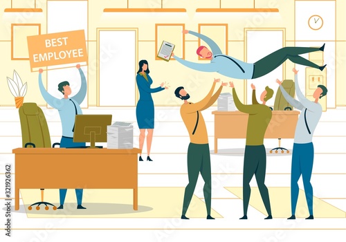 Best Employee Awarding Flat Vector Illustration