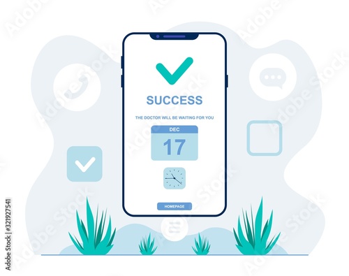 Doctor Appointment Confirmation Flat Illustration