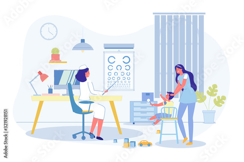 Children Vision Checkup in Ophthalmological Clinic