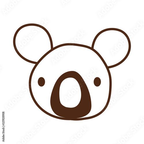 cute koala wild animal character icon