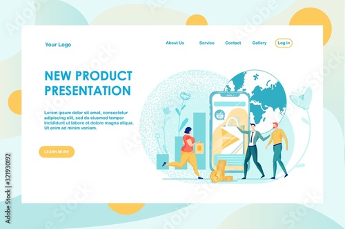 New Product Global Presentation Flat Landing Page