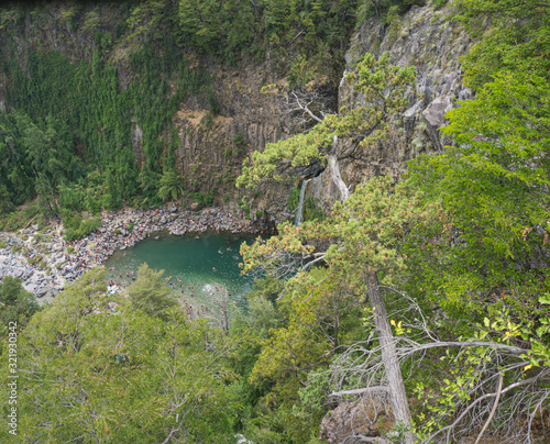 La Leona waterfall in Radal 7 cups in the region of Maule Chile