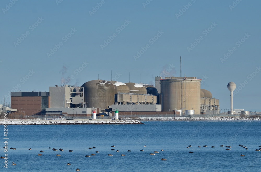 Pickering Nuclear Power station located on Lake Ontario in Ontario, Canada. Pickering Nuclear Power station located on Lake Ontario in Ontario, Canada.