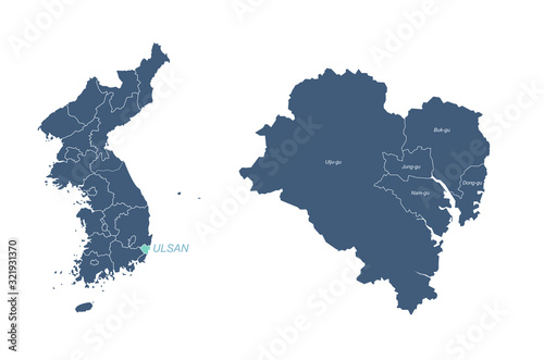 gyeongsang do map. gyeongsang-namdo and gyeongsang bukdo map. korea provinces map. 